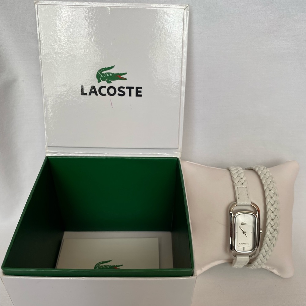 Lacoste Double Wrap Braided Strap White Watch
